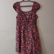 Old Navy Pink and Green Floral Dress, Ladies Summer Dress, Ladies Size Medium