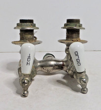 Brass faucet ceramic hot/cold handles laundry sink type vintage steampunk