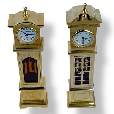 Bulova B0552 Miniature Grandfather Clock 1988 Brass Gold Untested
