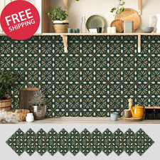12PCS Floral Tile Stickers, Peel and Stick Backsplash Wall Decor for Home Bathro