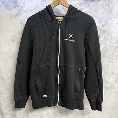 BMW Motorsports Puma Track Jacket Hoodie Mens Small Black Zip Racing 