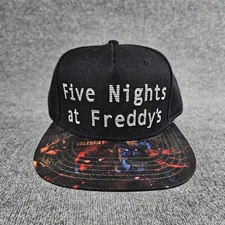 Five Nights At Freddy’s Original Snapback Bioworld Merch OS Black Graphic Hat