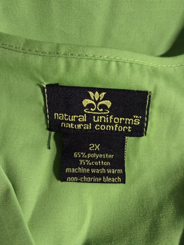 UNIFORMES NATURAIS Scrub Top tamanho 2X-LIMÃO V-Neck-Peito 27,5"/L 30" - Imagem 3 de 4