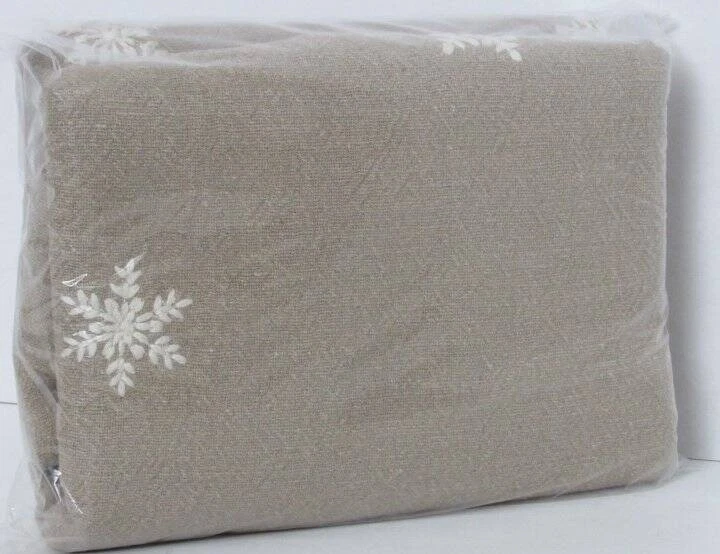 Pottery Barn Gingerbread Village Embroidered Table Runner/Throw Neutral New - Image 2 of 4