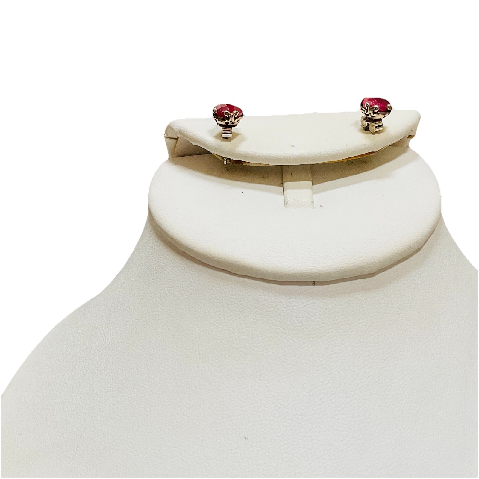 Samuel Benham Sterling Silver Ruby Stud Earrings … - image 2