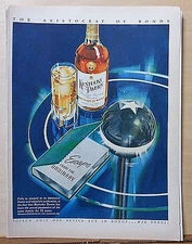 1944 magazine ad for Kentucky Tavern Whiskey, colorful futuristic table & bottle