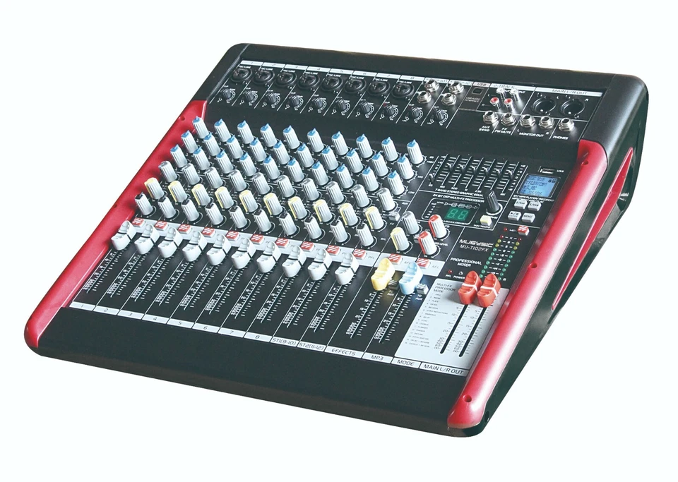 MUSYSIC Professional 12 Channel PA Mixer 24-bit 99 FX USB interface MU-T102fx - Image 2 of 4