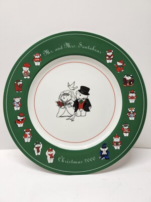 DAYTON HUDSON SANTA BEAR PLATE 20TH ANNIVERSARY CHARGER - MARSHALL FIELDS 12''