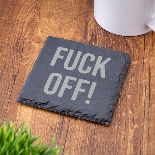 Funny Swearing Insults Slate Coaster Novelty Laser Engraved Coffee Gift - Picture 7 of 18