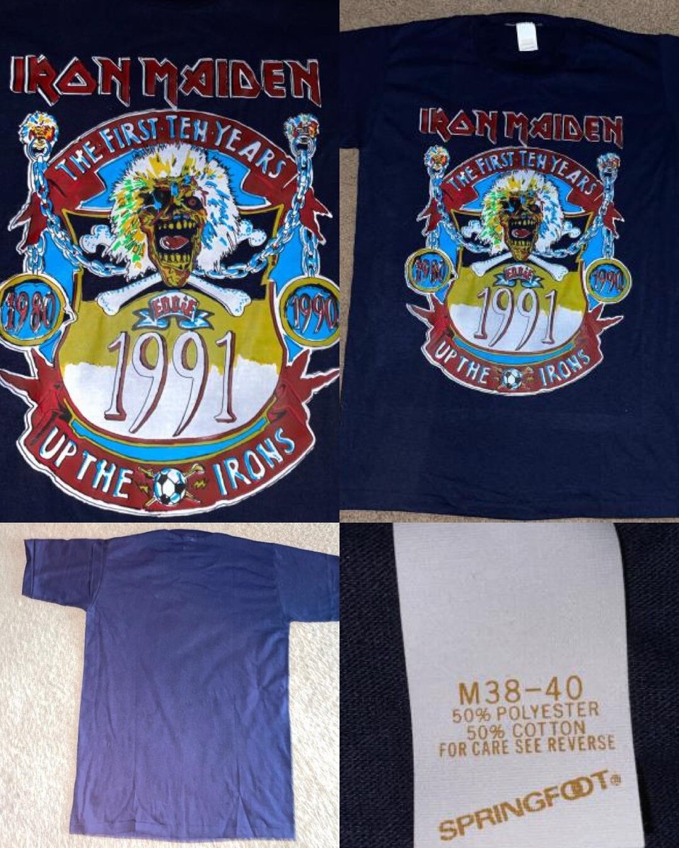 VTG 90S IRON MAIDEN UP THE IRONS SOCCER DECENNIUM 1991 ROCK VTG 90S IRON MAIDEN UP THE IRONS SOCCER DECENNIUM 1991 ROCK