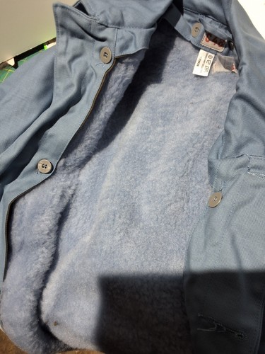 Swedish Cotton Blue Civil Defense Coat Size C48 NEW w/ Heavy Liner - Picture 5 of 5