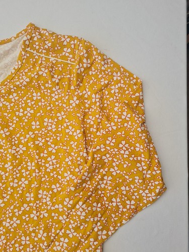 Ladies Top Damart Size 22 V Neck Long Sleeve Yellow Mix 29629 - Picture 3 of 13