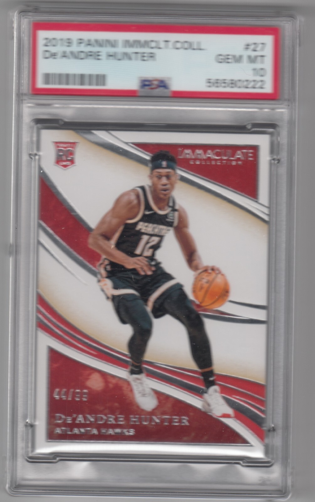 PSA 10  #/99 De'Andre Hunter RC ▪ 2019-20 Immaculate Collection #27 Rookie POP 2 view 3
