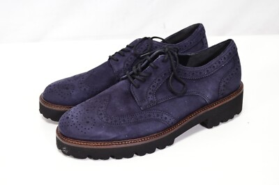 Gabor Navy Blue Suede Wing Tip Lace Up Shoes Womens 6