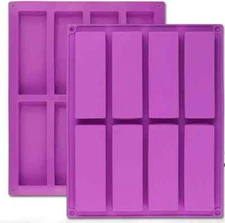 Large Rectangle Silicone Mold 2 PCS 8-Cavity Granola Bar Nutrition Cereal Bar