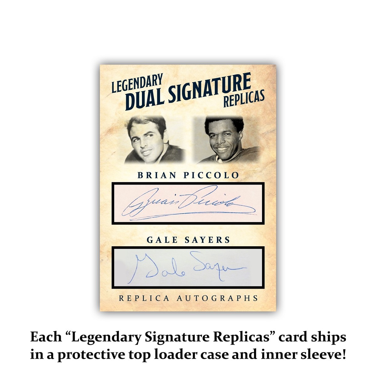 Brian Piccolo Gale Sayers Reprint ACEO Replica Dual Signature Card