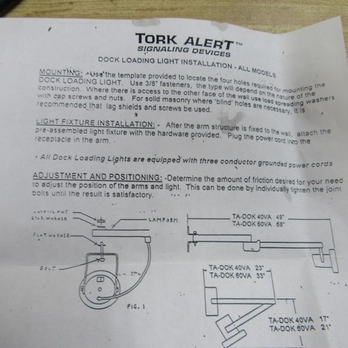 TORK Loading Dock Light Fixture TA-DOKRL - Picture 10 of 13