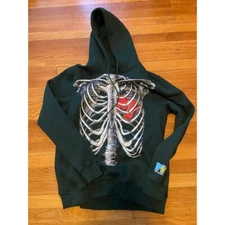 MTV 2023 Viacom International Skeleton Hoodie Size Large Green Pullover NWT