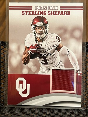 STERLING SHEPARD 2016 PANINI TEAM COLLECTION OKLAHOMA JERSEY ROOKIE PATCH  RELIC!