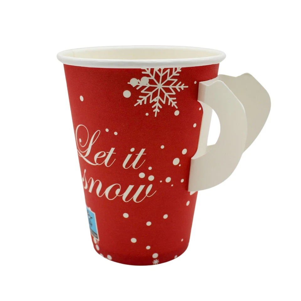 100-2000 Glühweinbecher mit Henkel Pappbecher Weihnachten Punsch Tee Pappe 200ml - Bild 2 von 2