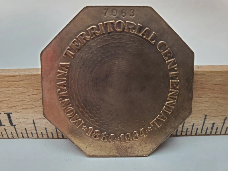 Moneda conmemorativa del centenario de Montana 1964 1851-53 diseño de Augustus Humbert $50 Foto 4 de 4