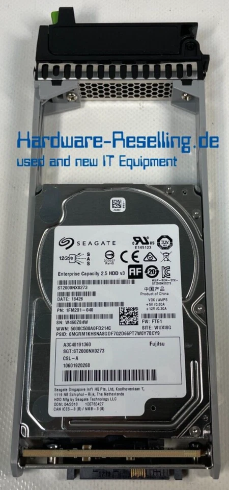 Fujitsu ETERNUS 2TB 2,5" SAS-3 12G 7.1K ST2000NX0273 A3C40191360 10601920268 - Bild 2 von 3