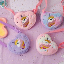 Kids Girls Plush Unicorn Shoulder Bag Cross Body Bag Gift Toy