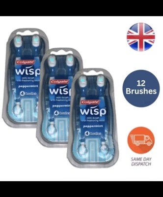 Colgate MaxFresh Wisp 4x Einweg Mini Zahnbürste Pfefferminze - 3er Pack