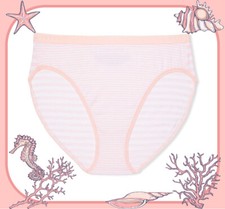 M Pink Stripe Stretch Cotton Waist Victorias Secret High-Leg Waist Brief Pantie