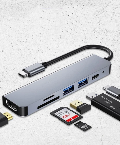 HUB USB 3.0 type-C 4K adaptateur vers HDMI, station 6 en 1 pour MacBook Pro Air