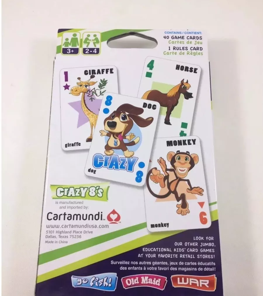 Cartamundi 2 in 1 Card Game Crazy 8s & Memory for sale online