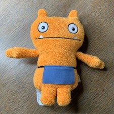 Ugly Doll Plush Wage The Helper Ugly Doll Orange With Blue Apron 9" Euc