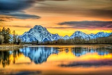Landscape nature mountains river sunset grand teton Custom Gaming Mat Desk