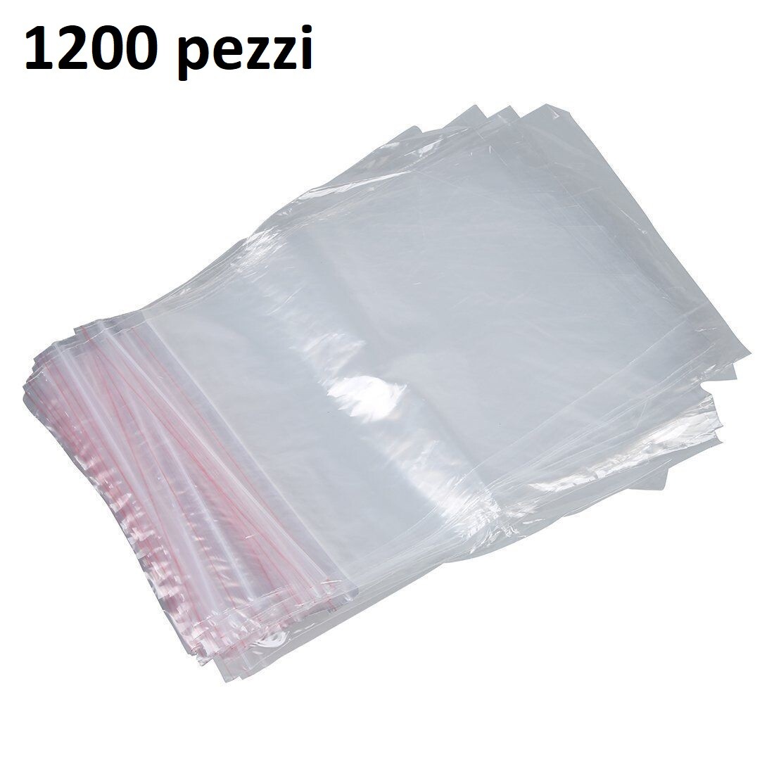 Set 1200 Pezzi Buste Bustine Sacchetto Chiusura Ermetica Trasparenti 8x12cm dfh