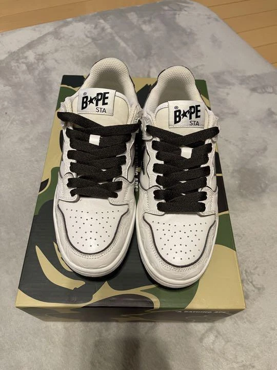 A BATHING APE Bapesta SK8 Sneaker Shoes White Lo US5 Used from