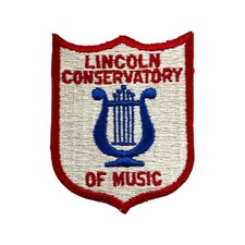 Music School Patch Lincoln Conservatory of Music Embroidered Lyre Vintage