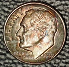 1949 Roosevelt dime, Superb Gem BU, Pretty Toning
