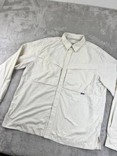 Aime Leon Dore Camp Shirt Mens XL Beige Nylon Utility Fishing LS Zip Pocket