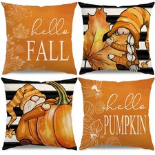 4 Pack Fall Pillow Covers 18 x 18 Inch Multicolor Autumn Decor