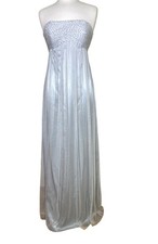 NWT BCBG Strapless Silver Prom Dress, Formal Dress, Sequin Bodice, Size 6