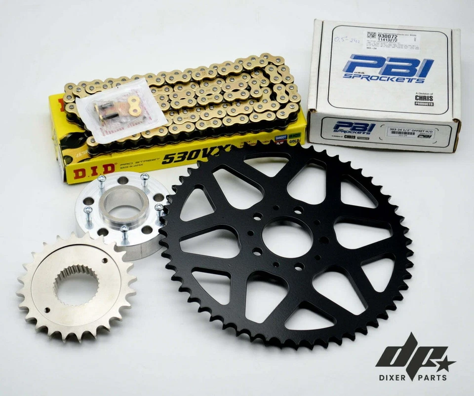 Chain Drive Kit Sprocket 24/55 +Chain Harley Davidson Dyna (to -2006) Stunt — 第 4/4 张图片