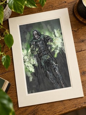 Inoffizieller Marvel DR DOOM Avengers berittener Kunstdruck Künstler signiert # 1/20