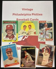 45 Card Lot Vintage PHILADELPHIA PHILLIES. Schmidt, Carlton, Roberts. 1955-1975.