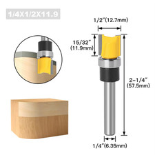 Flush Trim Router Bit 1/4" Shank Tungsten Carbide Woodworking Tool The UK