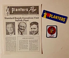 JULY 1979 PLANTERS PEP I LOVE PLANTERS STICKER AND KRAFT MR. PEANUT PATCH