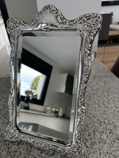 Carrs Sheffield Solid Sterling Silver 925 Mirror 14" x 9" Hallmarked Rococo