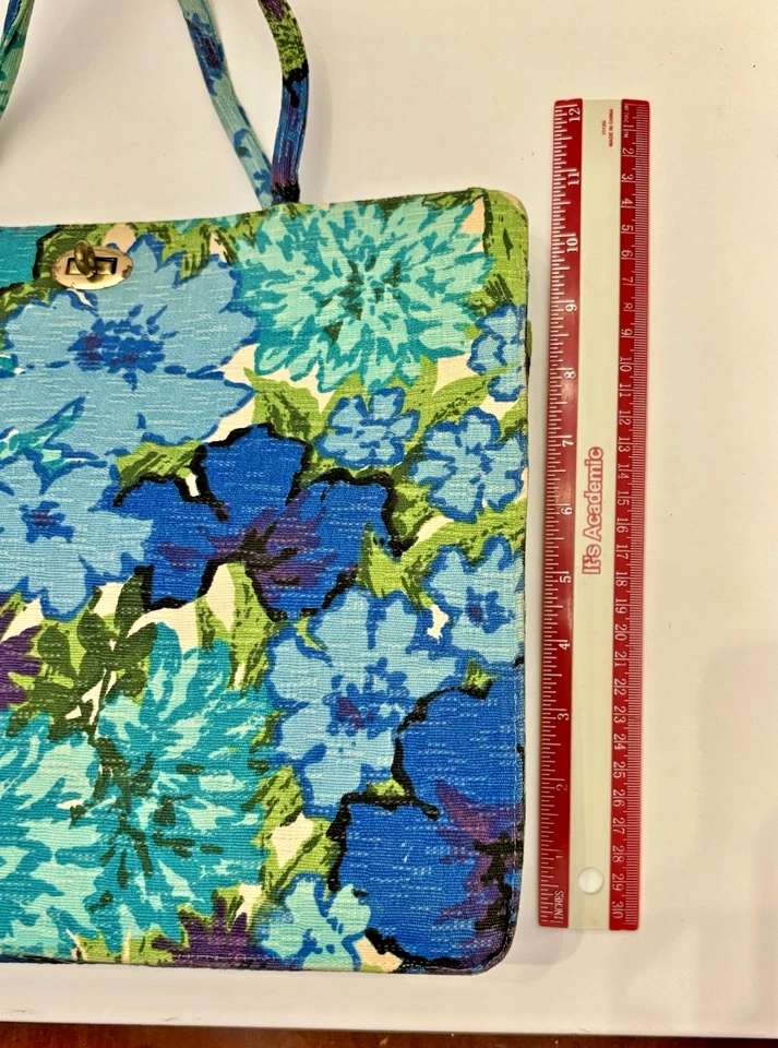 Bolso de mano vintage de tela floral MARGARET SMITH Gardiner Maine con asa superior Foto 4 de 4