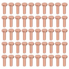 100 pz 5/64" x 15/64" Testa piatta rame rivetti solidi elementi fissaggio