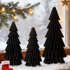 3PCS Paper Christmas Tree, Christmas Honeycomb Centerpiece, Honeycomb Paper T...