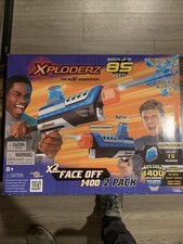 Xploderz X2 Invader Blasters 2 Pack Face Off 1400 with 1400 Rounds NEW 2012